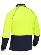 Hi Vis Recycled Polyester V-Nec L/S Polo
