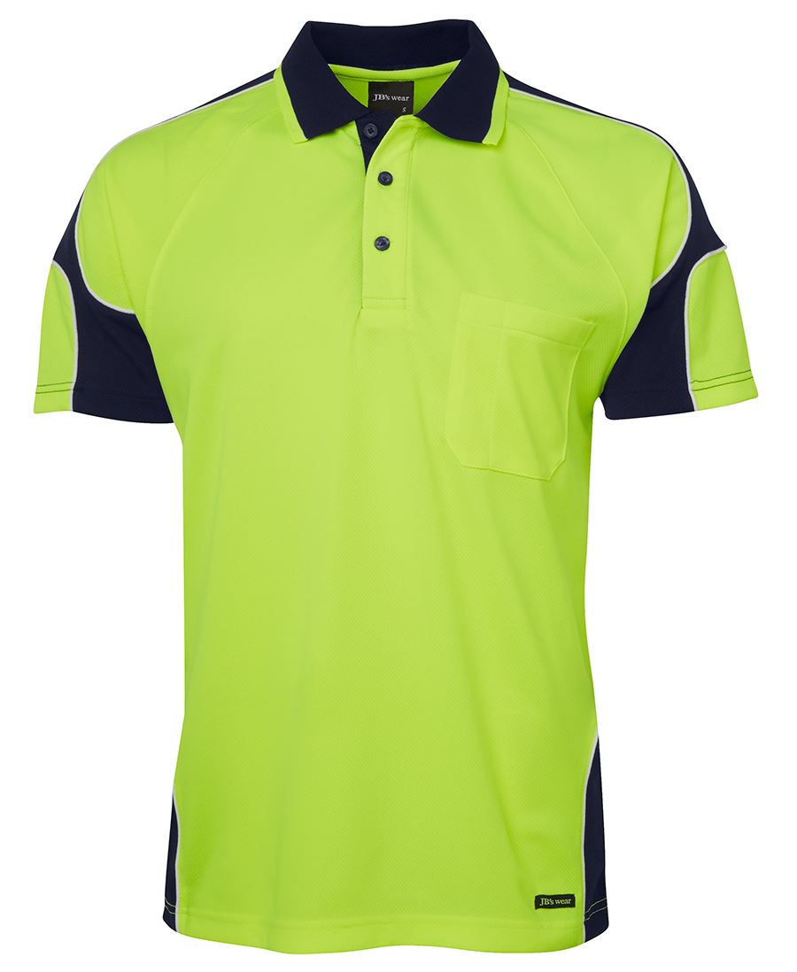 JB WEAR Hi Vis S/S Arm Panel Polo