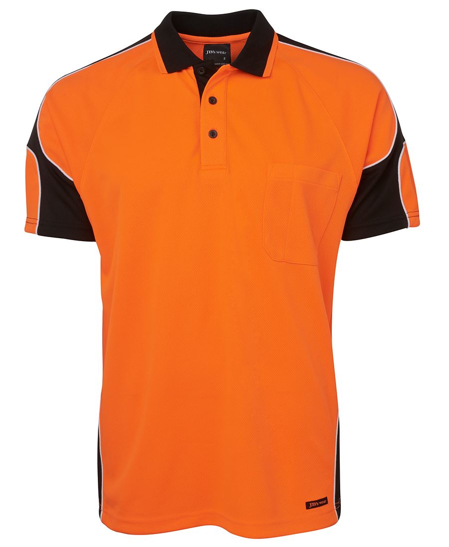 JB WEAR Hi Vis S/S Arm Panel Polo
