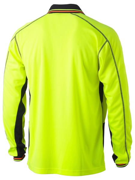 Hi Vis Polyester Mesh L/S Polo (Mens)