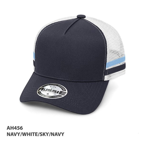 A-Frame Striped Trucker Cap (Snapback)