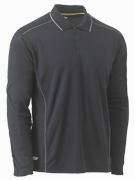 bk6425 Cool Mesh Long Sleeve Polo With Reflective Piping (Mens)