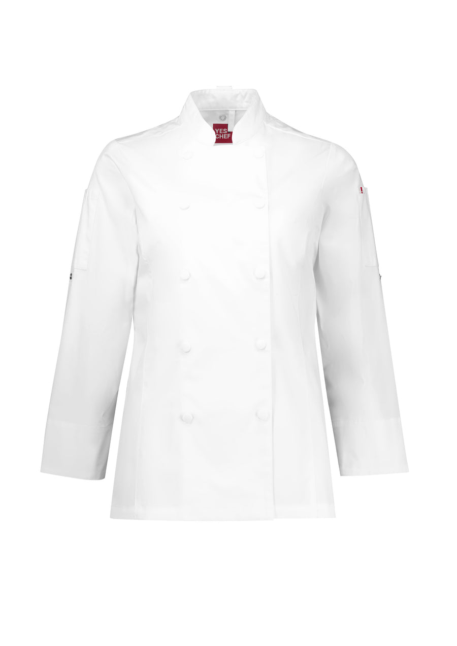100% Cotton Gusto Long Sleeve Chef Jacket (Womens)
