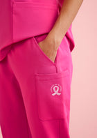 Womens Pink Breast Cancer Foundation Jogger Scrub Pant