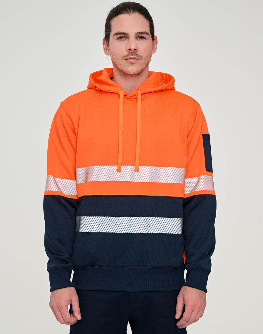 Hi Vis TwoTone Safety Hoodie With Segmented Tapes