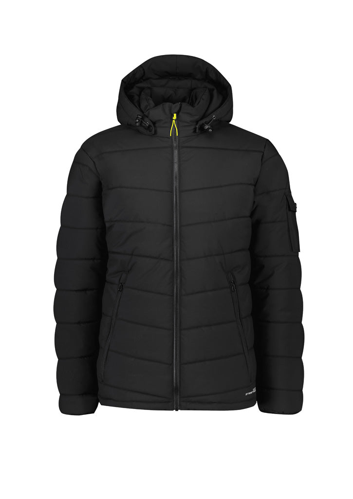 SYZMIK WORKWEAR Unisex Streetworx Hooded Puffer Jacke zj240. ACTIV EMBROIDERY DESIGNS. UNIFORMS & WORKWEAR