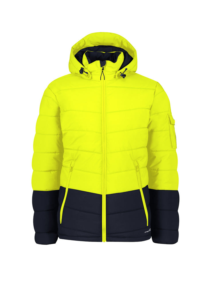 SYZMIK WORKWEAR Unisex Streetworx Hooded Puffer Jacke zj240. ACTIV EMBROIDERY DESIGNS. UNIFORMS & WORKWEAR