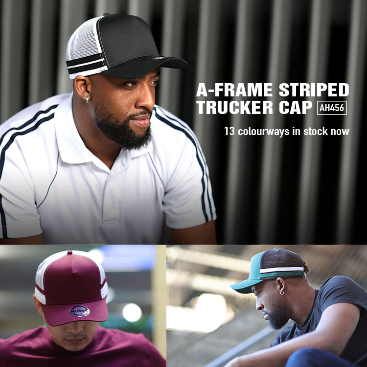 A-Frame Striped Trucker Cap (Snapback)