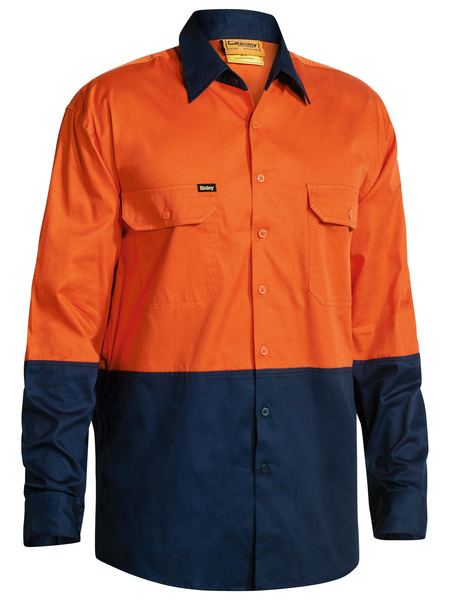 Hi Vis 155gsm Cool Lightweight L/S Drill Shirt (Mens)
