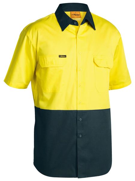 Hi Vis 155gsm Cool Lightweight S/S Drill Shirt (Mens)