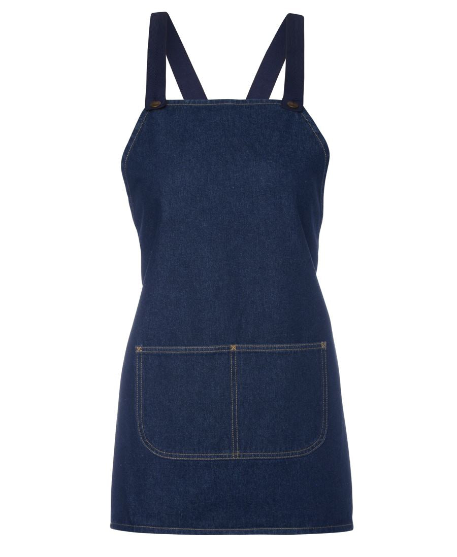 Cross Back Denim Short Apron (65 x 71)