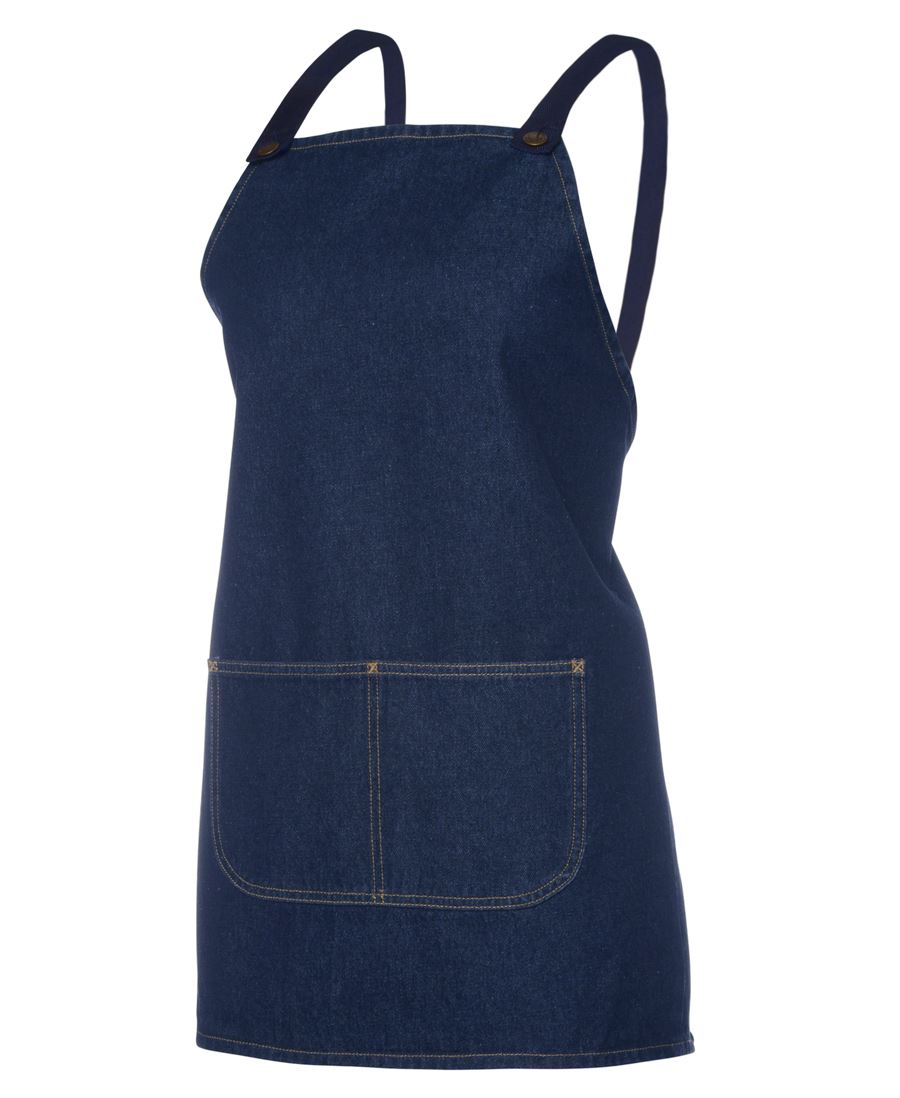 ACTIV EMBROIDERY DESIGNS. UNIFORMS.Cross Back Denim Apron (65 x 71)