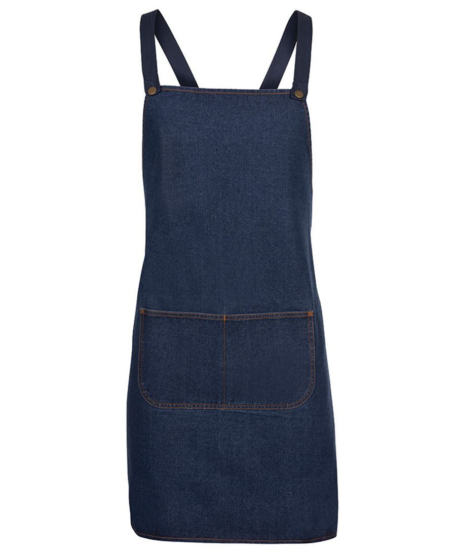 ACTIV EMBROIDERY DESIGNS, UNIFORM. JB Cross Back Denim Apron .