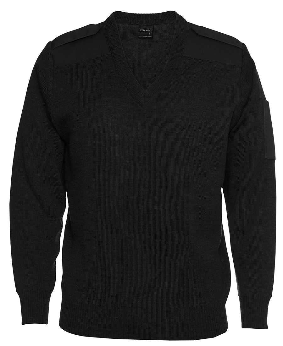ACTIV EMBROIDERY DESIGNS. UNIFORMS. JB WEAR Knitted Epaulette Jumper
