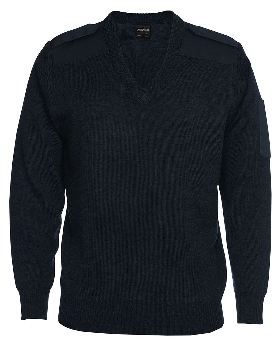 ACTIV EMBROIDERY DESIGNS. UNIFORMS. JB WEAR Knitted Epaulette Jumper