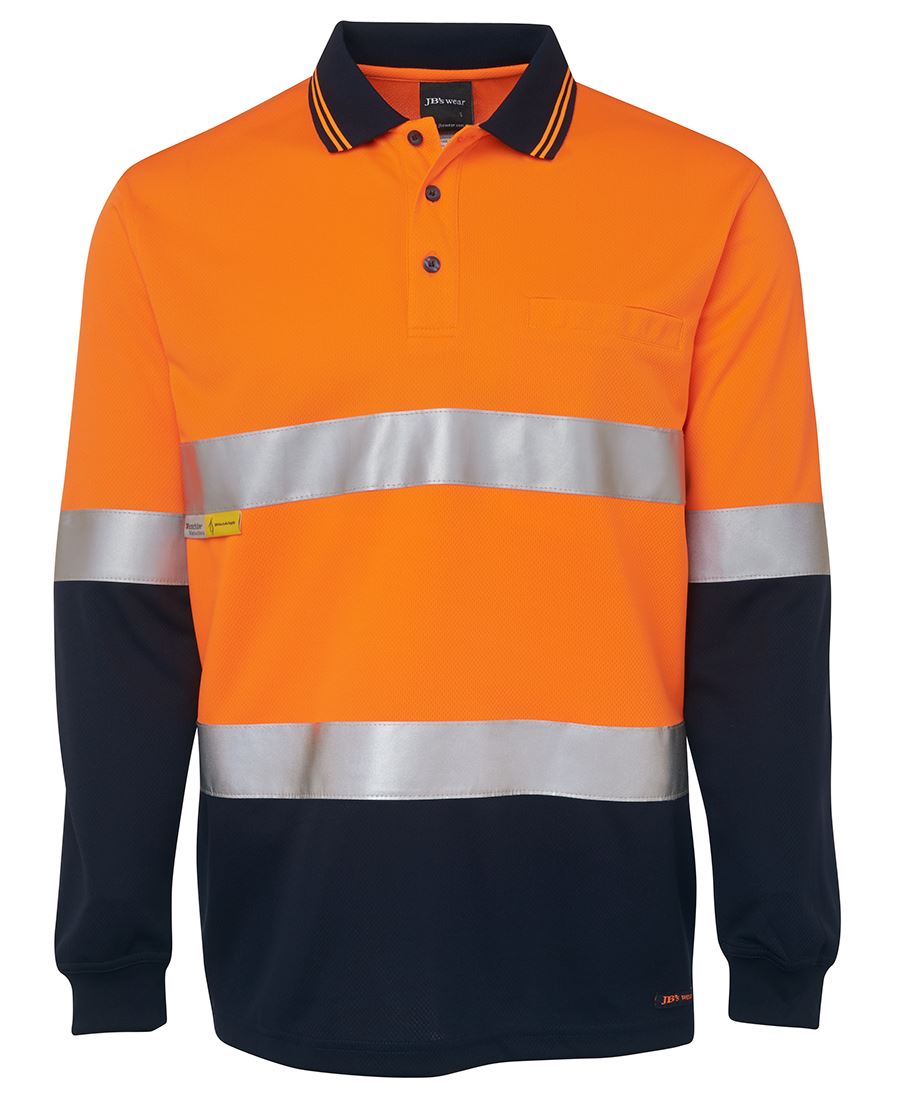 ACTIV EMBROIDERY DESIGN, UNIFORMS. WORKWEAR .JB Hi Vis L/S (D + N) Traditional Polo (Unisex)