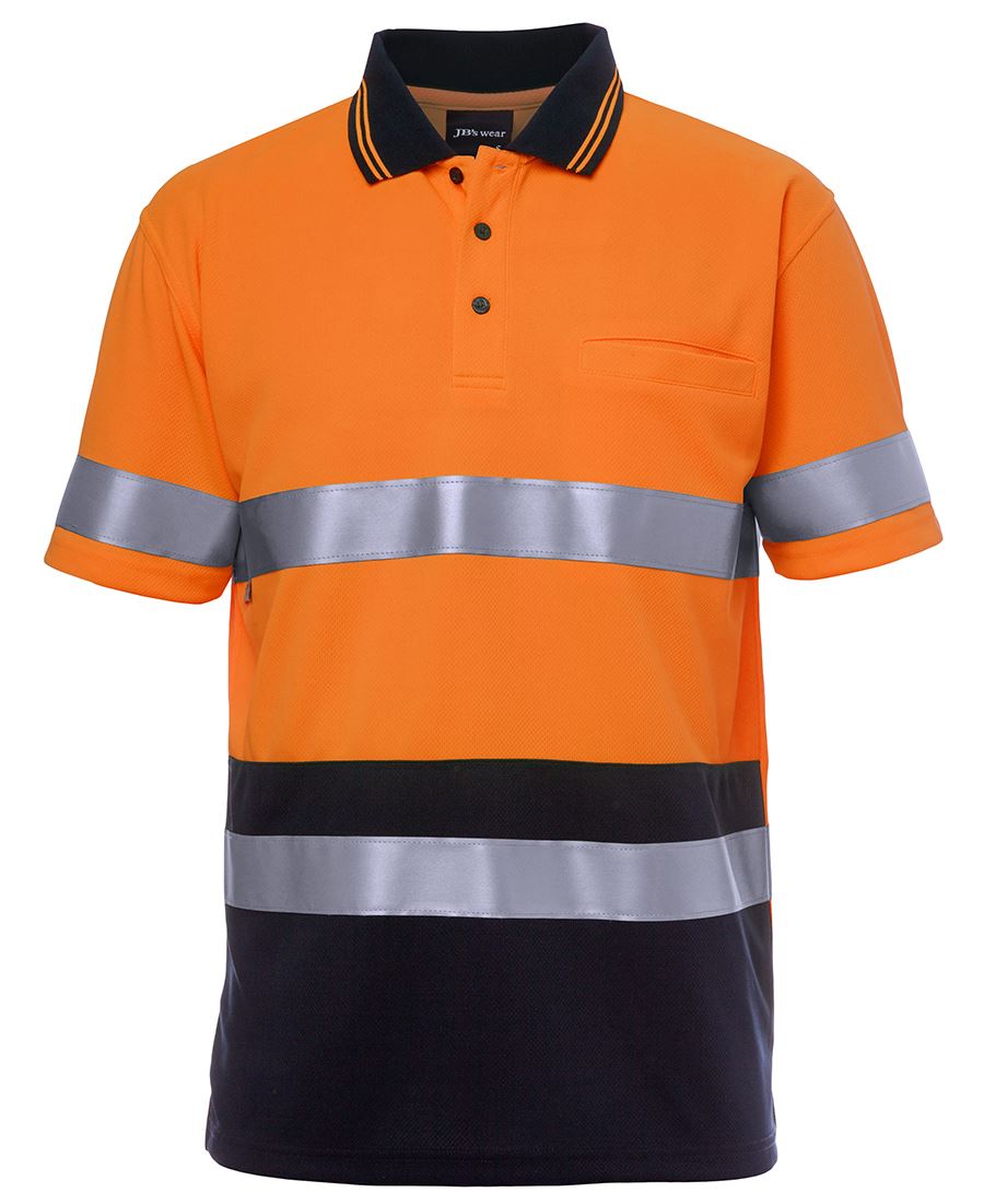 Hi Vis S/S Non Cuff (D + N) Traditional Polo (Unisex)