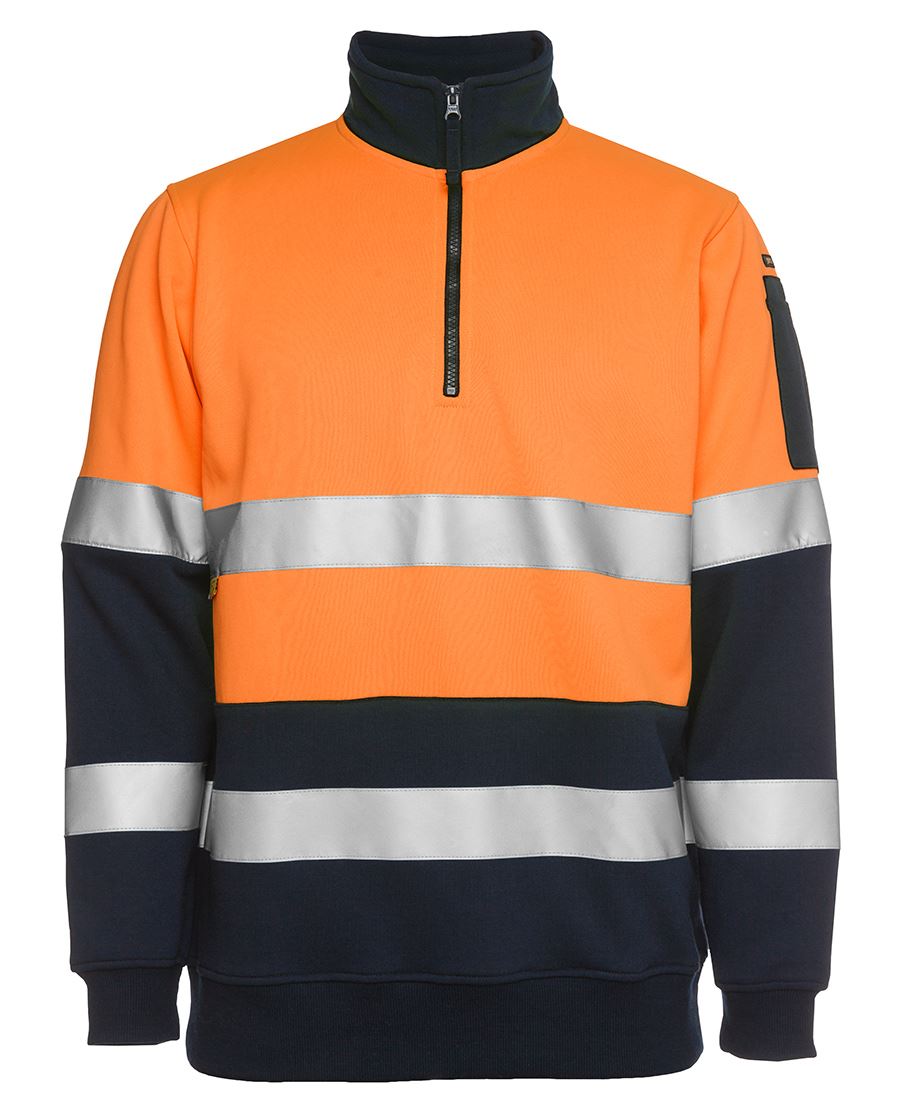 ACTIV EMBROIDERY DESIGNS, UNIFORMS, WORKWEAR, JB Hi Vis 1/2 Zip (D+N) Fleecy Sweat