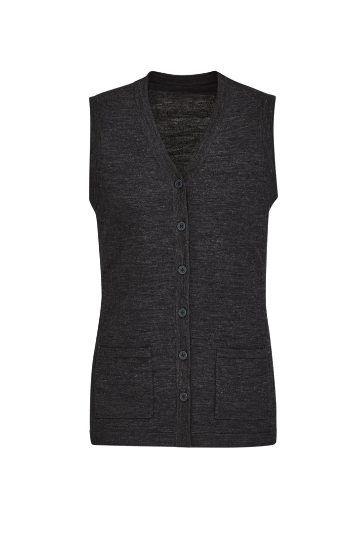 Womens Button Front Knit Vest
