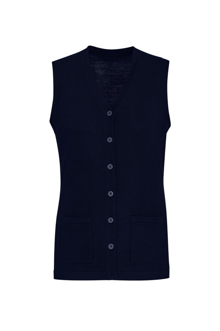 Womens Button Front Knit Vest