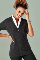 bizcare, Womens Zip Front Short Sleeve Knit CK962LC