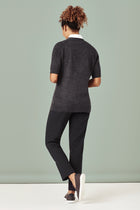 Womens Zip Front Short Sleeve Knit