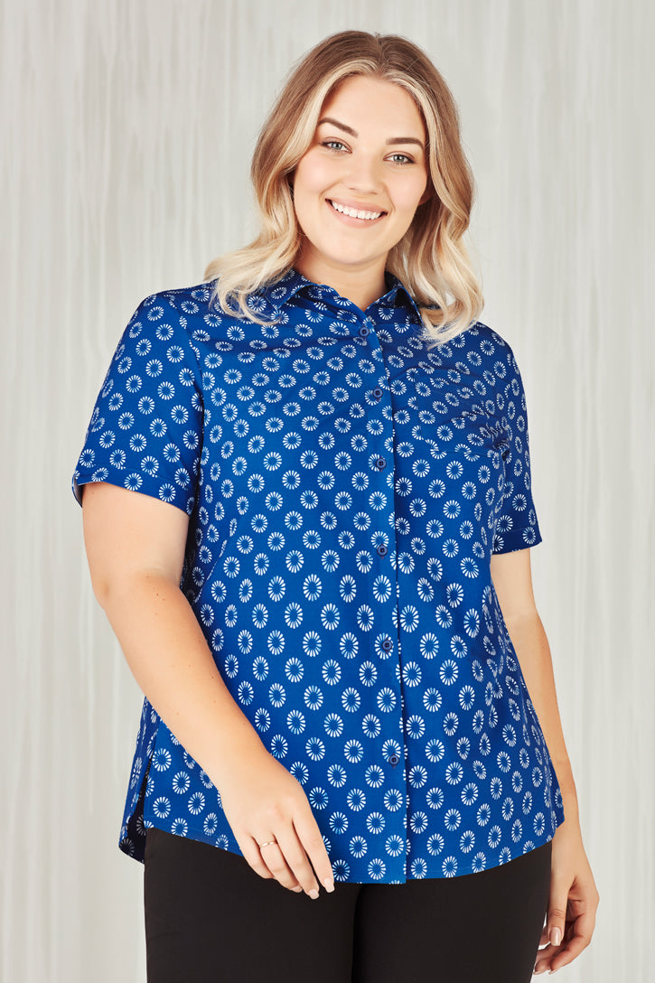 Bizcare Easy Stretch Daisy Print Short Sleeve Shirt