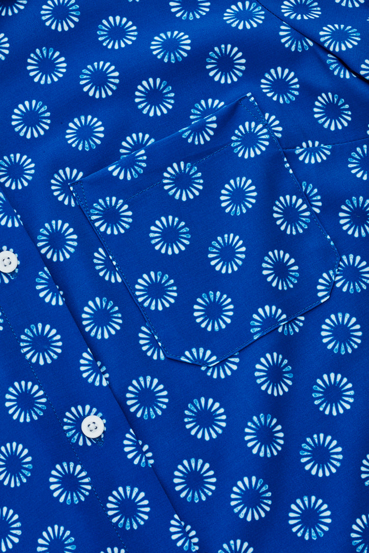 Easy Stretch Daisy Print Short Sleeve Shirt