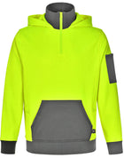 Hi Vis ¼ Zip Premium Fleece Hoodie (Unisex)