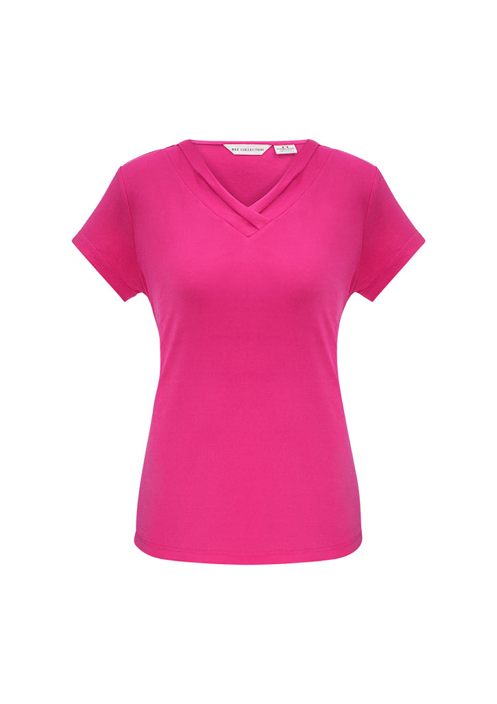 ACTIV EMBROIDERY DESIGNS. CORPORATE UNIFORM. LADIES LANA SHORT SLEEVE TOP