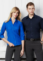 ACTIV EMBROIDERY DESIGNS. HEALTHCARE UNIFORMS.LADIES PLAIN OASIS 3/4 SLEEVE SHIRT