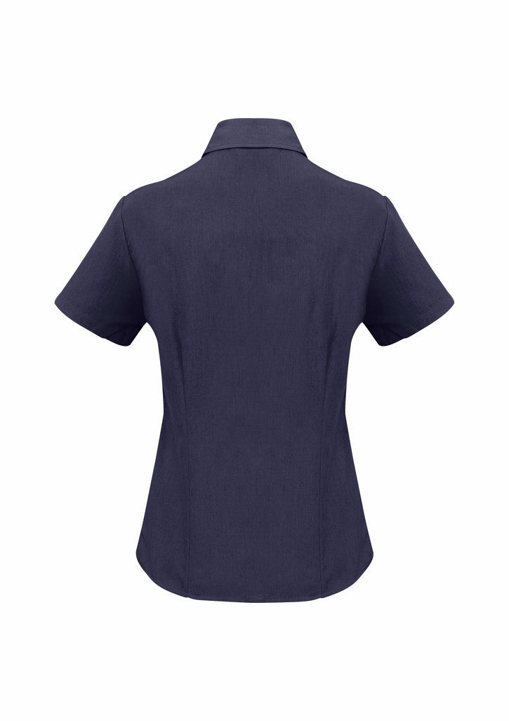 LADIES PLAIN OASIS SHORT SLEEVE SHIRT ( BACK )