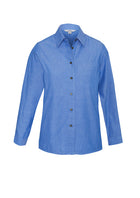 ACTIV EMBROIDERY DESIGNS.UNIFORMS.WORKWEAR.LADIES WRINKLE FREE CHAMBRAY LONG SLEEVE SHIRT