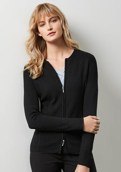 ACTIV EMBROIDERY DESIGNS. UNIFORMS. 2-WAY ZIP CARDIGAN. LADIES.