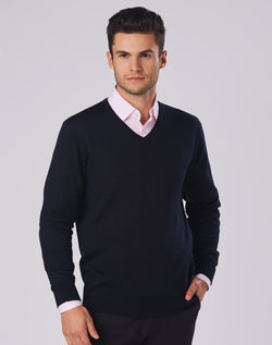 V-Neck Merino Wool Jumper (Mens)