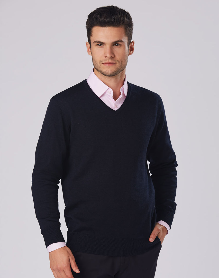 V-Neck Merino Wool Jumper (Mens)