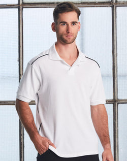 Cambridge Cotton Contrast Piping Short Sleeve Polo (Mens)