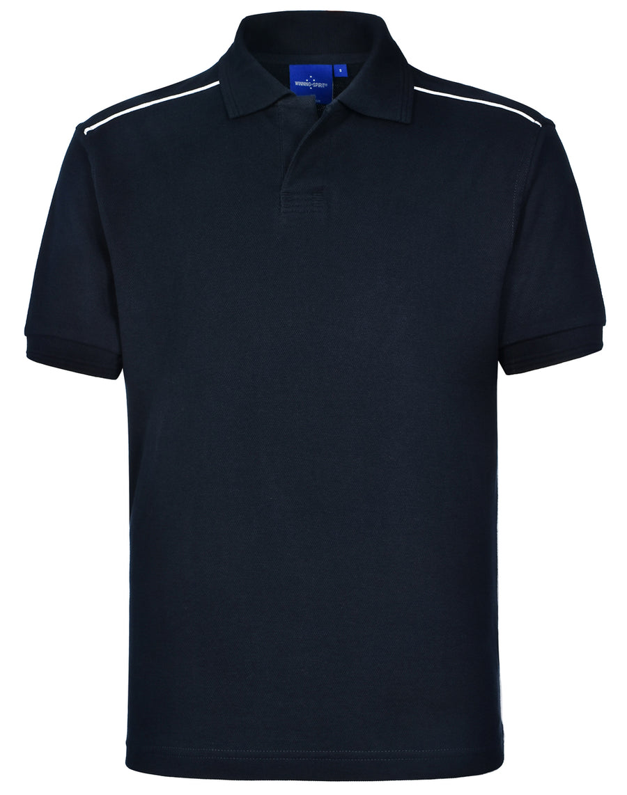 Cambridge Cotton Contrast Piping Short Sleeve Polo (Mens)