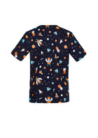 Womens Space Party Scrub Top