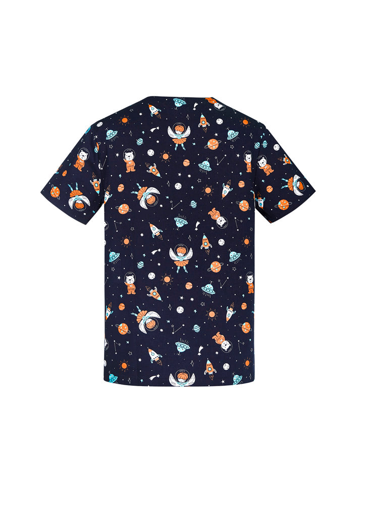 Mens Space Party Scrub Top
