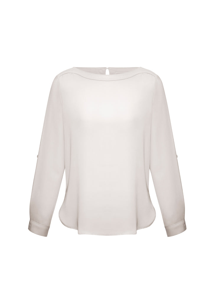 ACTIV EMBROIDERY DESIGNS. CORPORATE UNIFORM. LADIES MADISON BOATNECK BLOUSE