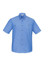 ACTIV EMBROIDERY DESIGNS. UNIFORMS. WORKWEAR.MENS WRINKLE FREE CHAMBRAY SHORT SLEEVE SHIRT