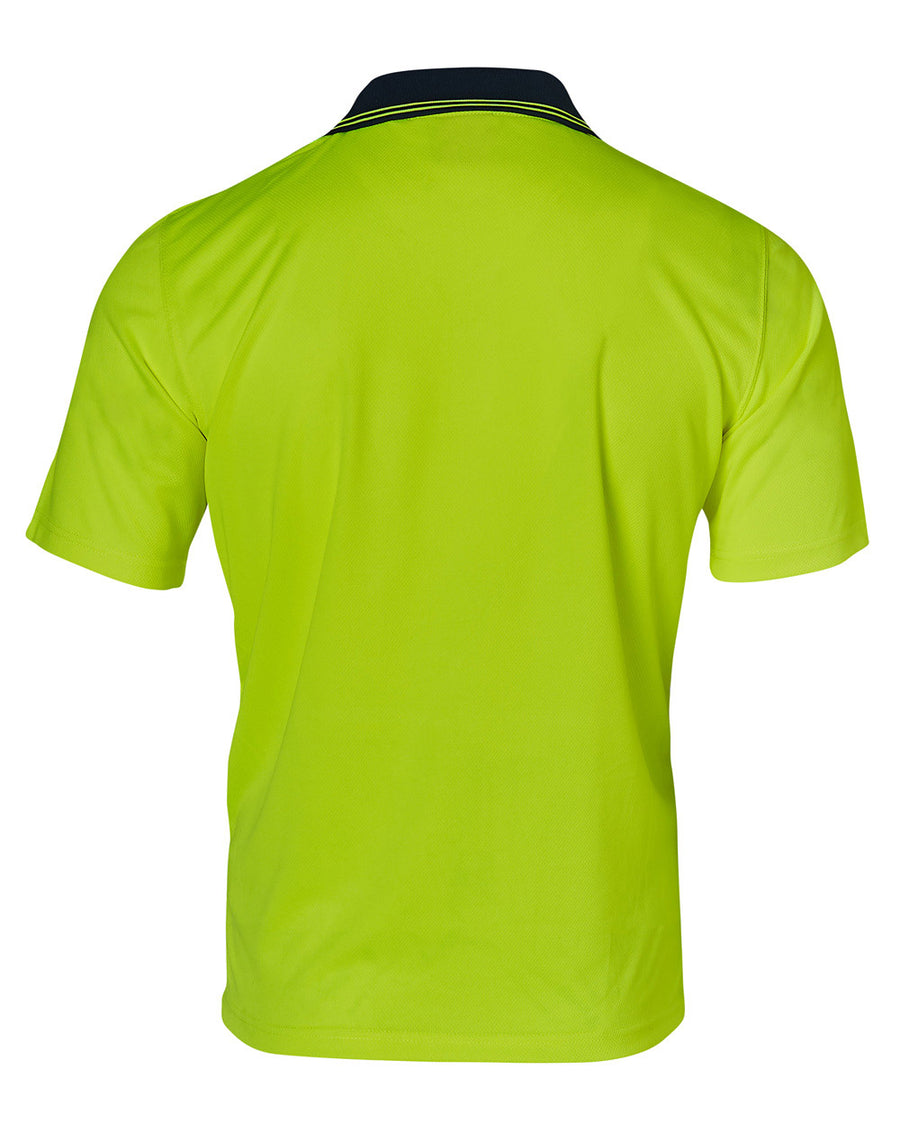 HI Vis Short Sleeve TrueDry Cotton Back Safety Polo (Mens)