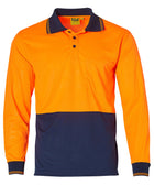 Hi Vis Cotton Back Long Sleeve Polo (Mens)