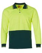 Hi Vis Cotton Back Long Sleeve Polo (Mens)