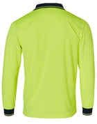 Hi Vis Cotton Back Long Sleeve Polo (Mens)