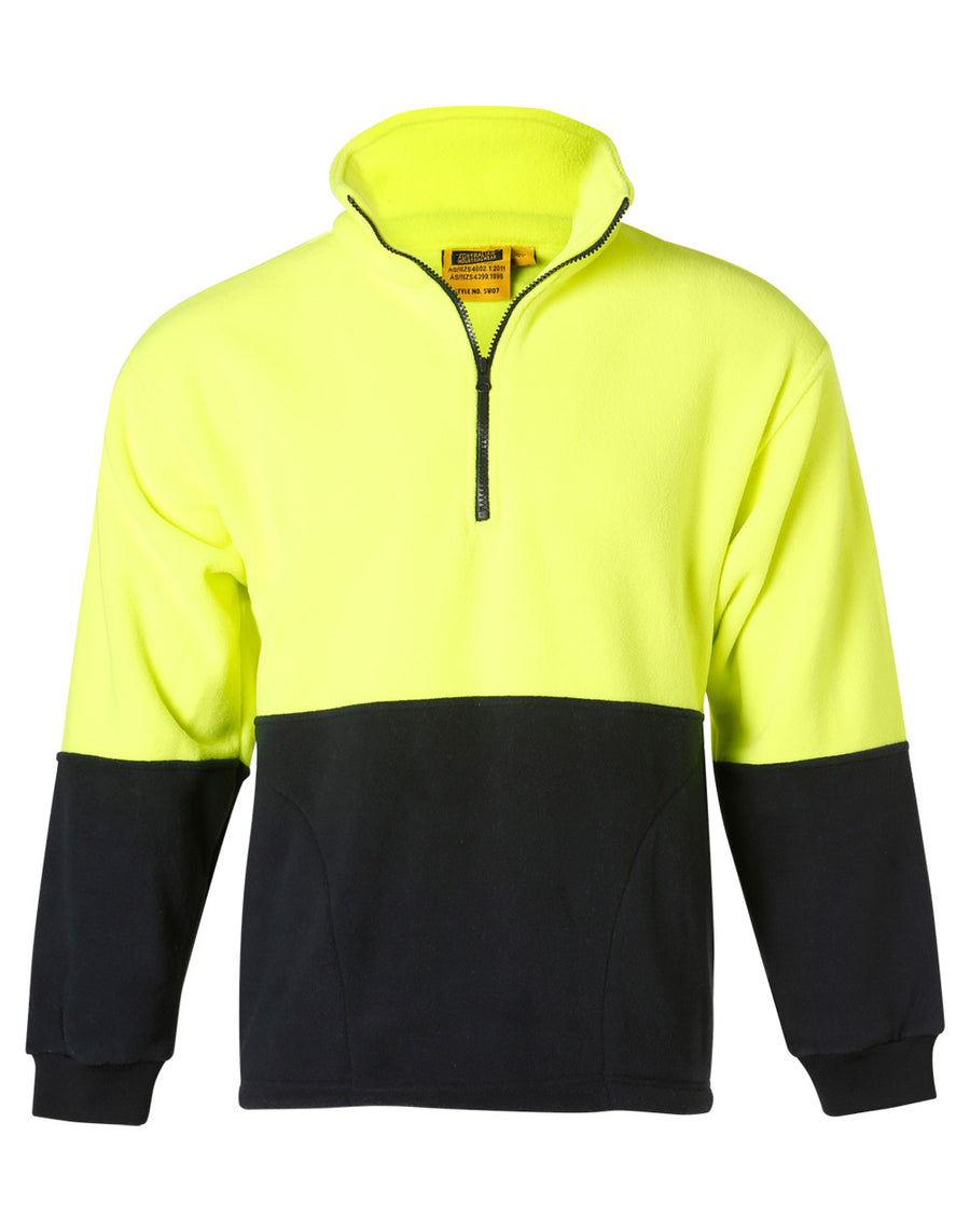 SW07 Hi Vis 2 Tone Polar Fleece Half Zip Pullover
