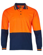 Hi Vis TrueDry Cotton Back L/S Safety Polo (Mens)