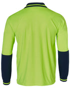 Hi Vis TrueDry Cotton Back L/S Safety Polo (Mens)
