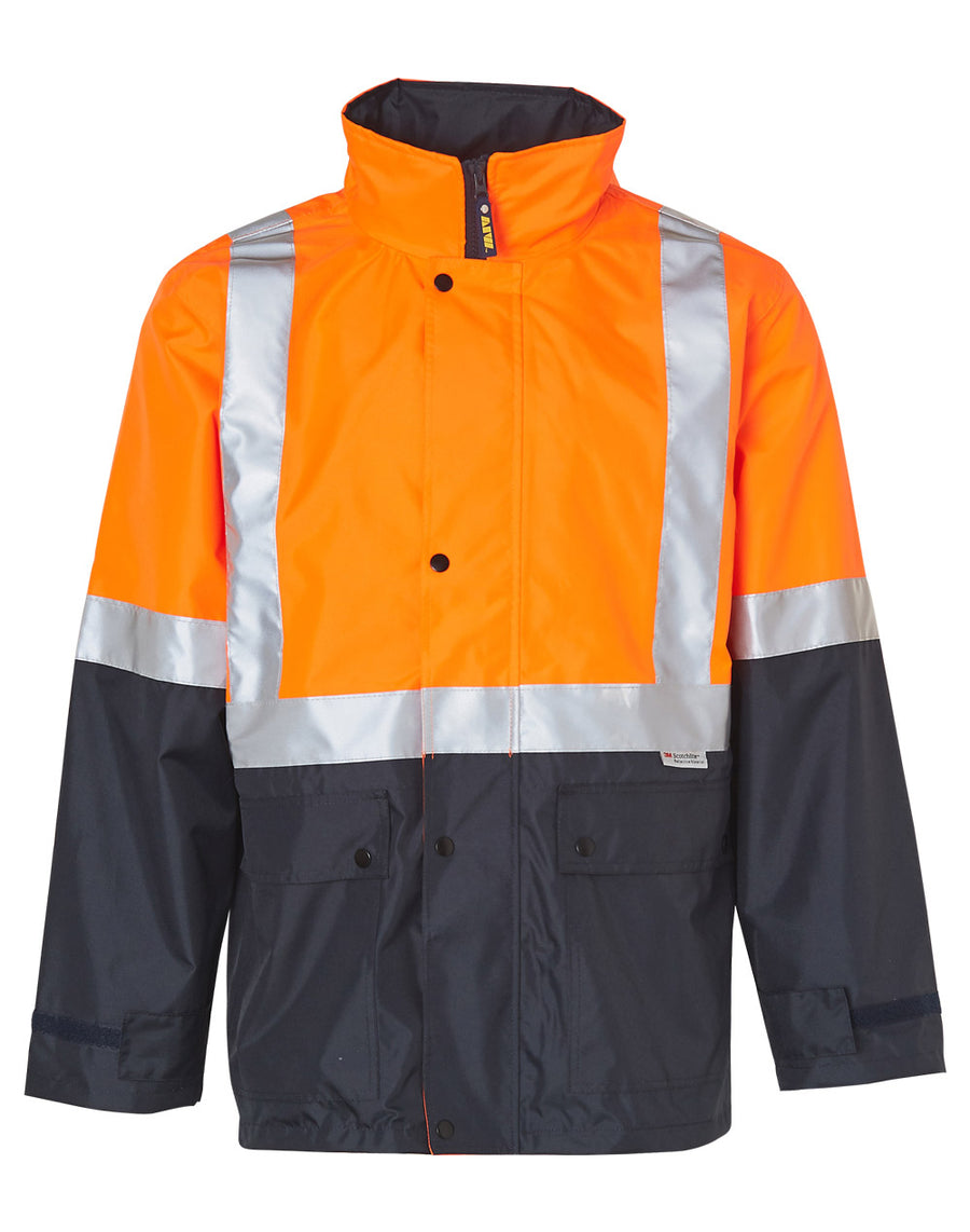 Hi Vis 3 In 1 Rainproof Safety Jacket With Detachable Vest